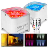 BeamZ BBP96SW – Pack de 2 focos led con batería 6x12W WDMX para eventos y decoración profesional – Color blanco