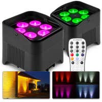 BeamZ BBP96S – Pack de 2 Focos Led con batería 6 x 12W RGBAW-UV y DMX inalámbrico para eventos y arquitectura – Color negro