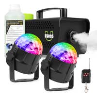Fuzzix F500 Máquina de humo para fiestas LED 1 litro de líquido - 2x Fuzzix Tornado