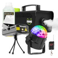 Fuzzix F500 LED Máquina de humo para fiestas, 1L fluido, 1 Tornado y 1 Láser
