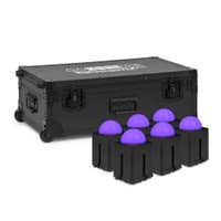 BeamZ Professional KUBE20BK Set de iluminación de exteriores con batería enlazable con 6 Kubes y flightcase - Negro