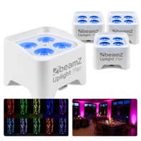 BeamZ - Juego de 4 focos BBP90W, Foco PAR alimentado con 4 LED de 4W - Blanco