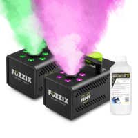 Fuzzix F506V Máquina de humo para fiestas - 6 LEDs RBG - Incluye 1L de líquido de humo y mando a distancia