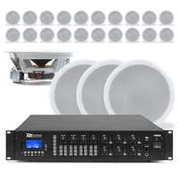 Power Dynamics Conjunto de altavoces de techo ampliados con 24 altavoces, 100 V - Blanco