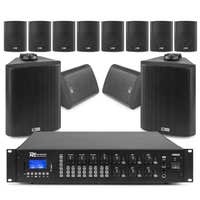 Power Dynamics - Conjunto de 12 altavoces BC50V de instalación IP56 y amplificador PRM606 - 100 V