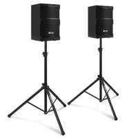 Conjunto de altavoces activos Power Dynamics PDY210A con soportes - 10 pulgadas - 800 W - Negro