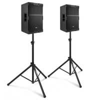 Conjunto de altavoces activos Power Dynamics PDY212A con soportes - 12 pulgadas - 1400 W - Negro