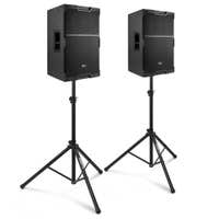 Conjunto de altavoces activos Power Dynamics PDY215A con soportes - 15 pulgadas - 1600 W - Negro
