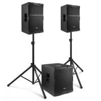 Power Dynamics Sistema de sonido completo PDY212 - juego de altavoces activos 2.1 - 15 pulgadas - 2300 W - con soportes de altavoz