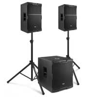 Power Dynamics Sistema de sonido completo PDY2-3 Conjunto de altavoces activos 2.1, 18 pulgadas - 2400 W