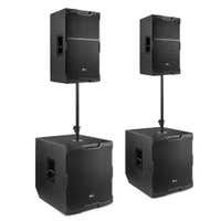 Power Dynamics PDY22-1 Pack de altavoces con sistema de sonido completo 2.2, subs y divisores, 3400W