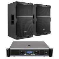 Conjunto de altavoces pasivos Power Dynamics PDY215 con amplificador - Ideal para hostelería - 15 pulgadas - 1600 W