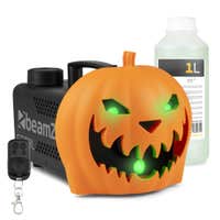 BeamZ máquina de humo Halloween - Calabaza con efectos de luz y 1 litro de líquido - Para fiestas de Halloween