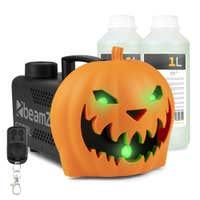 BeamZ máquina de humo Halloween - Calabaza con efectos de luz y 2 litros de líquido - Para fiestas de Halloween