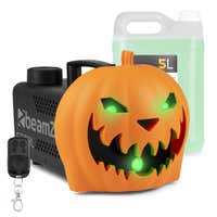 BeamZ Máquina de humo de Halloween - Calabaza con efectos de luz y 5 litros de líquido - Para fiestas de Halloween