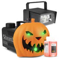 BeamZ Halloween máquina de humo juego de fiesta - Con calabaza a presión - estroboscópico y efectos de luz