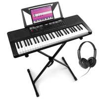 MAX Rhapsody54 Piano Digital con teclado de 54 teclas - Pack completo con soporte, auriculares y soporte para partituras