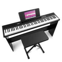 MAX RhapsodyDP88P Conjunto de piano digital con mueble y teclado - 88 teclas sensibles al tacto