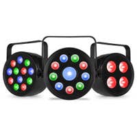 Fuzzix PLF LED PAR - Pack de 3 luces par de fiesta diferentes - Con mando a distancia