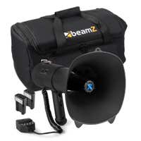 Vonyx MEG090 - Kit de megáfono con dos batería de iones de litio y bolsa de transporte - Megáfono de 90 W con sirena y Bluetooth - Negro