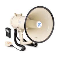 Vonyx MEG120 - Kit megáfono con batería de iones de litio - Megáfono de 120 W con sirena y Bluetooth - Beige