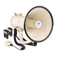Vonyx MEG120 Kit megáfono con 2 baterías de iones de litio - Megáfono de 120 W con sirena y Bluetooth - Beige