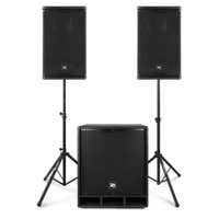 Power Dynamics Conjunto Combo1800 con soportes Conjunto de altavoces activos 2.1 con Bluetooth - 1800W