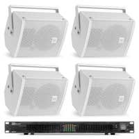 Sistema de sonido Power Dynamics PDW5W con 4 altavoces y amplificador - Para hostelería - 800W - Blanco