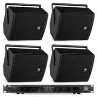 Sistema de sonido Power Dynamics PDW6B con 4 altavoces y amplificador - Para hostelería - 1200W - Negro