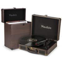 Tocadiscos Audizio RP114W con estuche - altavoces y software para PC - Madera