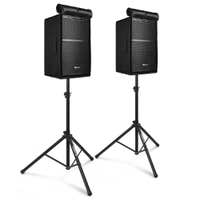 Power Dynamics PDY215A active speaker set with stands and covers - 15-inch - 1600W - Black