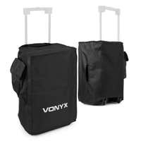 Fundas para altavoces Vonyx SC12B de 12 pulgadas - Juego de 2 fundas - Con compartimento de almacenamiento - negro