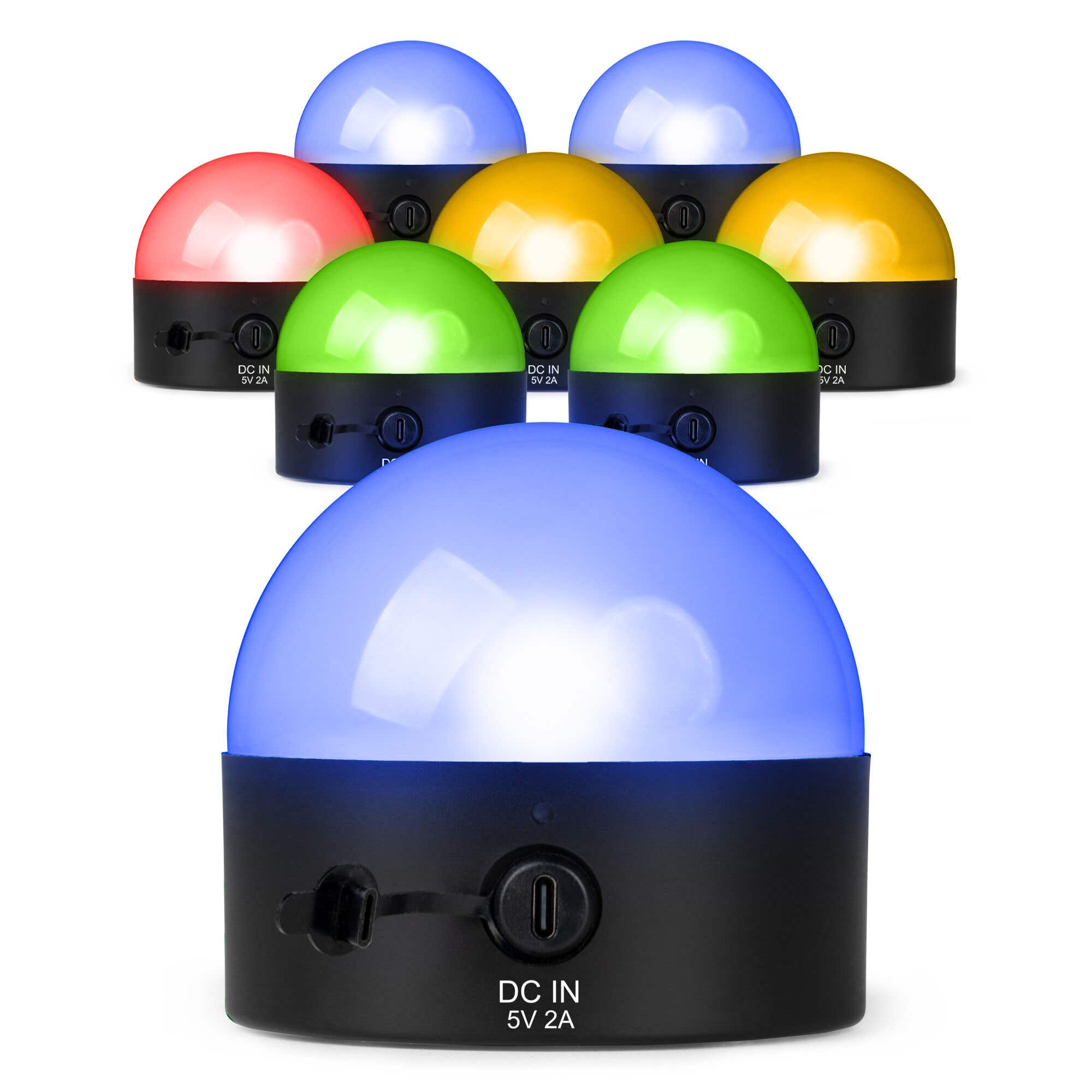 BeamZ BTL32 – Pack de 8 unidades – Lámparas LED de mesa RGBW 8W recargables con batería e imán
