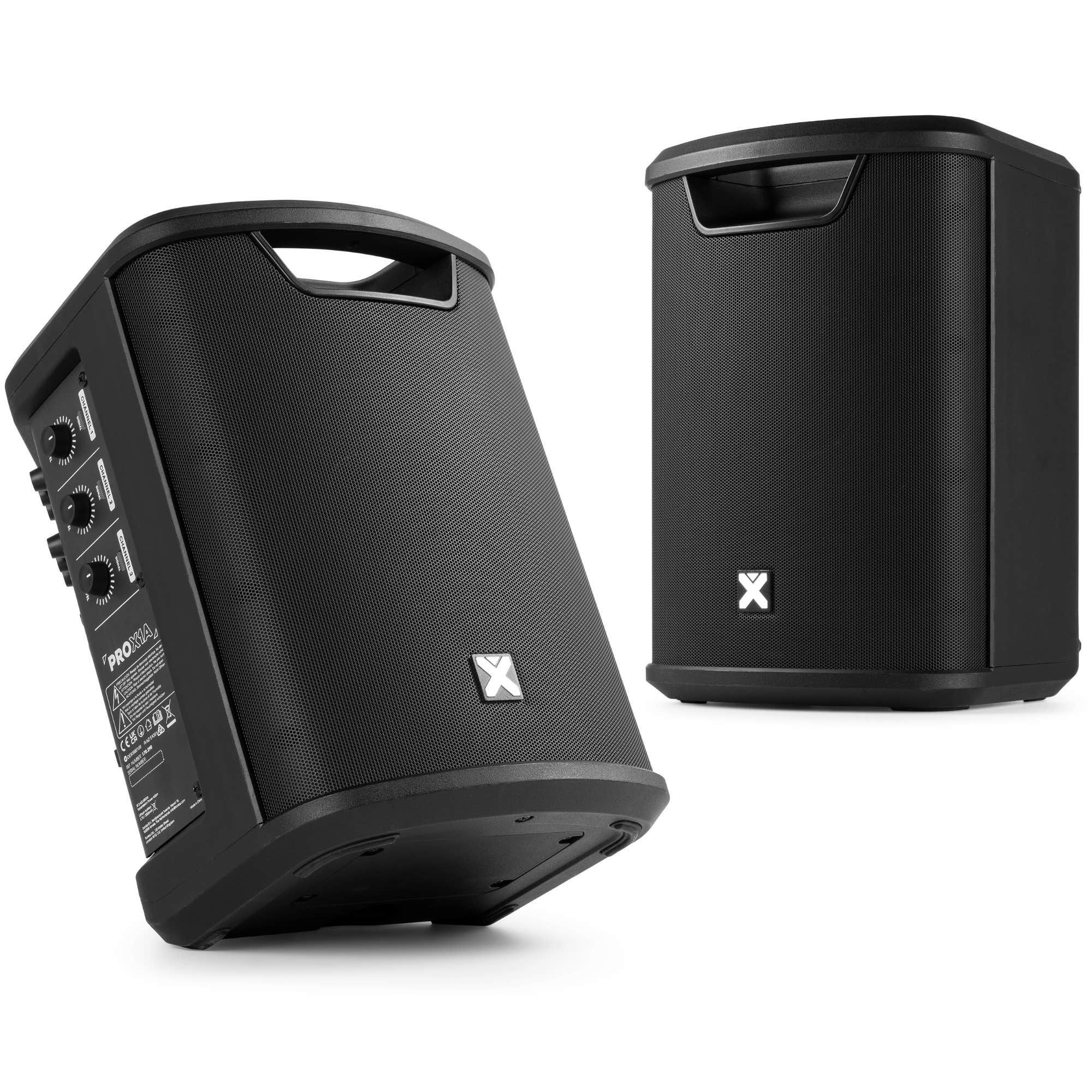 Vonyx PRO X1A - Pack de 2 altavoces Bluetooth portátiles con batería recargable y 500W