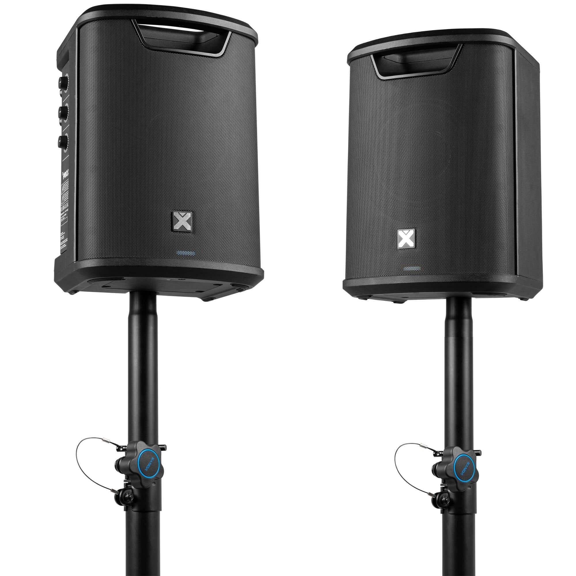 Vonyx PRO X1A - Pack 2 Altavoces Bluetooth 500W con soportes regulables y bolsa