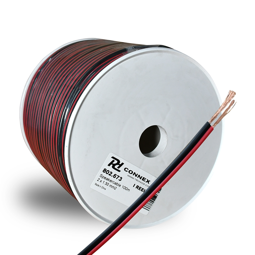 PD-Connex RX22 Cable paralelo 2 conductores, 2 x 1.5mm, 15A, Rojo/Negro, 100m