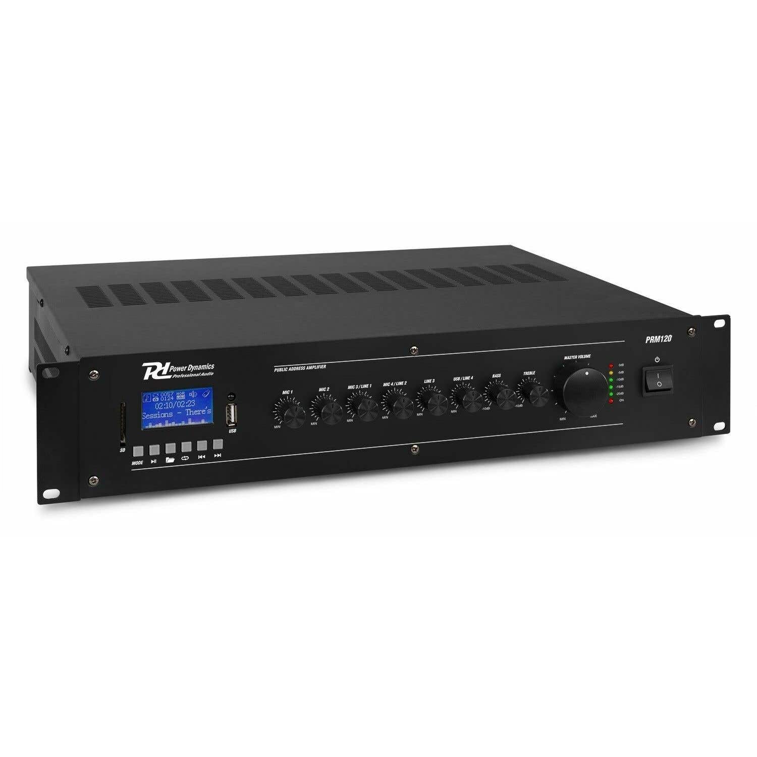 Reacondicionado - Power Dynamics PRM120 Mezclador amplificador 100V 6 canales 120W