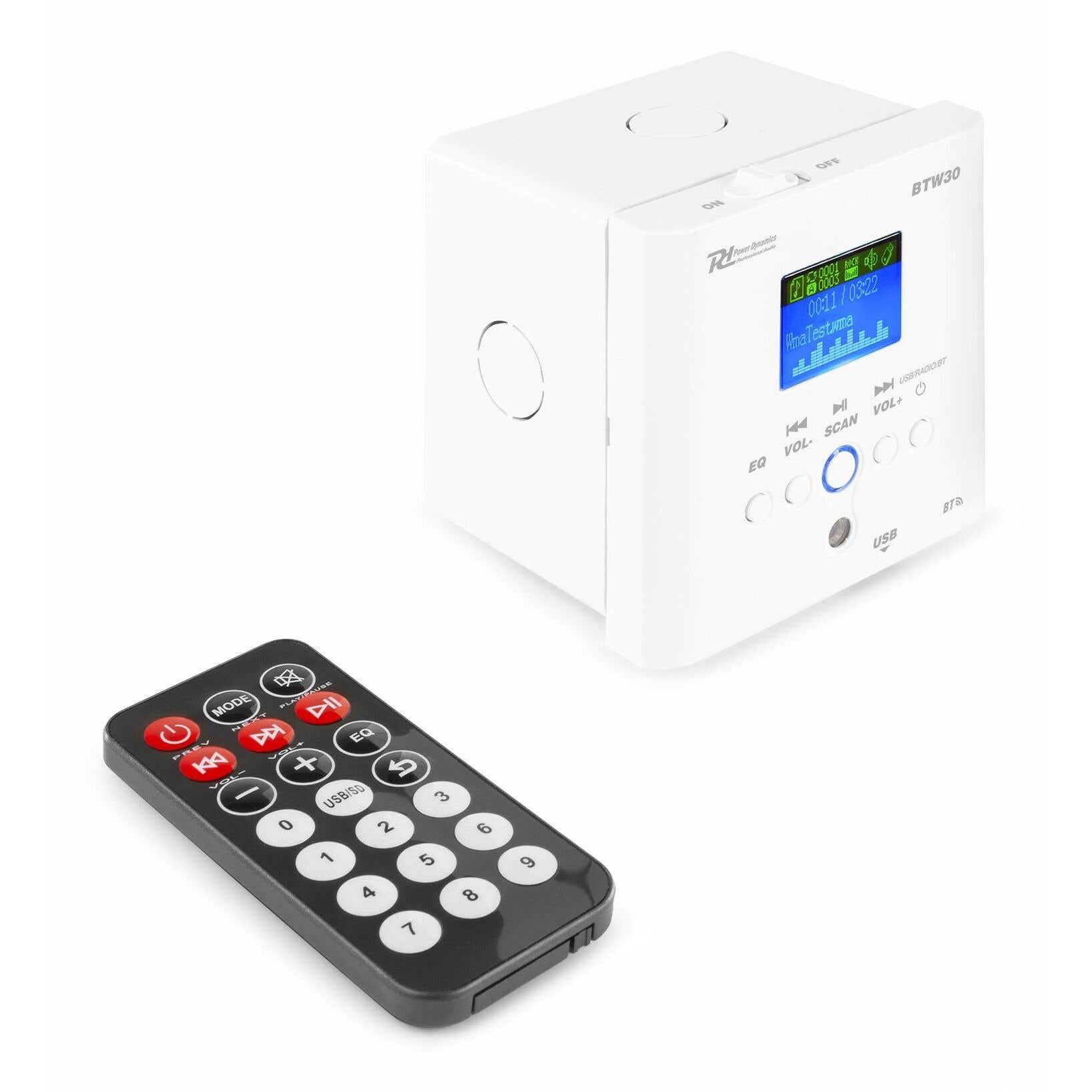 Reacondicionado - Power Dynamics BTW30 Sistema de audio para pared 2 x15W BT