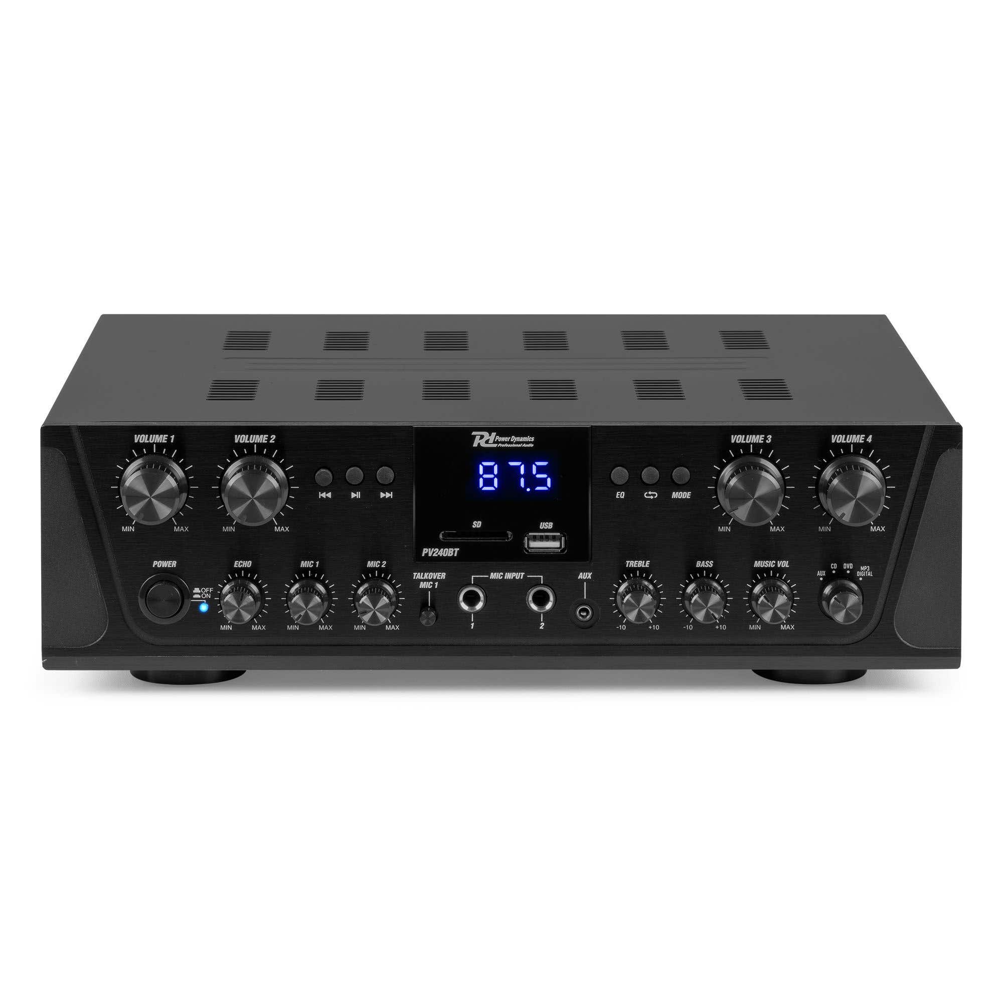 Power Dynamics PV240BT Amplificador de audio de 4 zonas 400W