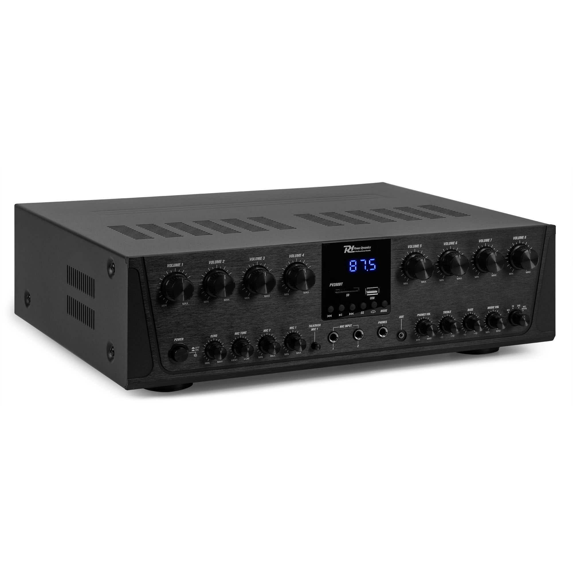 Power Dynamics PV280BT Amplificador de 8 zonas - para megafonía - multisala - 800W