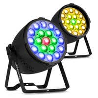 BeamZ Pro BAC552Z – Pack 2 focos LED par RGBW con zoom 8-35° DMX profesional, color negro