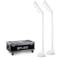 BeamZ BPL410W + Flightcase FC410 - Pack de 2 luces de mástil LED a batería con maleta de transporte