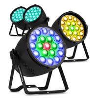 BeamZ Pro BAC552Z – Pack 4 focos LED par RGBW con zoom 8-35° DMX profesional, color negro