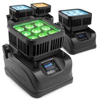 BeamZ Professional StarColor72B - Pack 4 proyectores LED RGBAW IP65 con batería recargable y WDMX