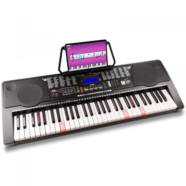 MAX KB9 Teclado Electrónico piano con 61 teclas iluminadas y display LCD