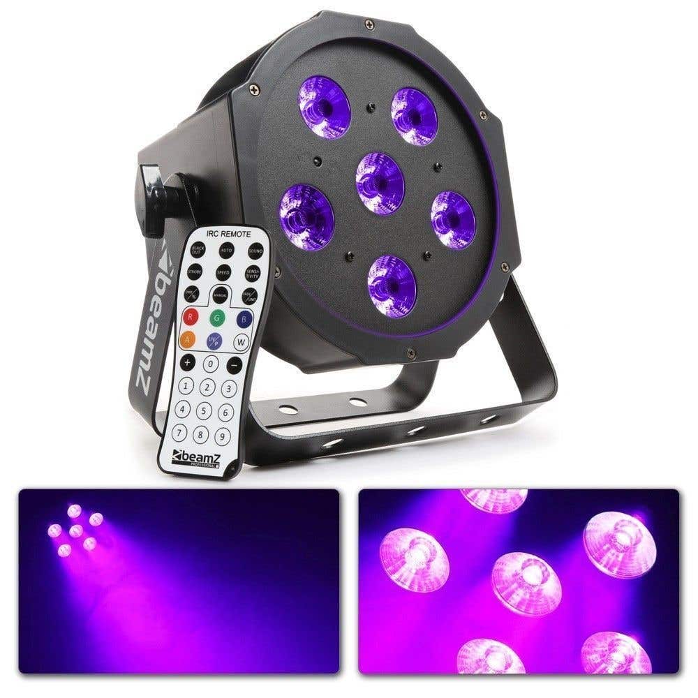 Beamz BFP130 Foco PAR plano led 6x 6W UV