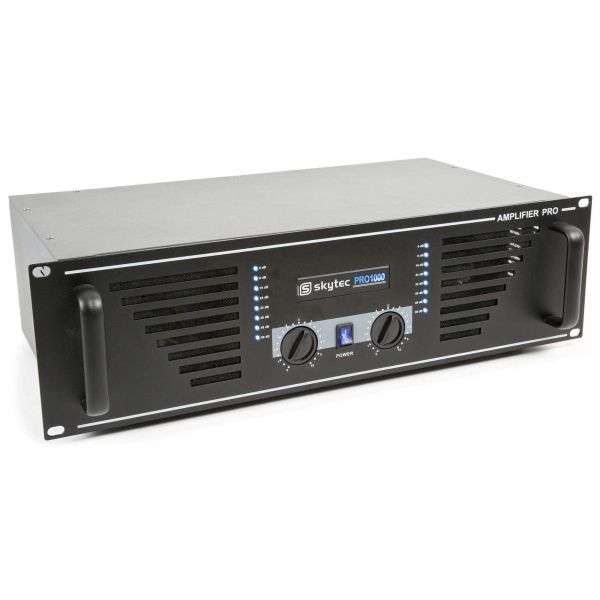Skytec SKY-1000B Amplificador de sonido 2x 500W max. Negro