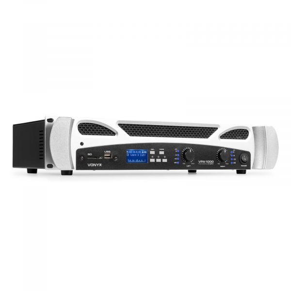 Vonyx VPA1000 PA Amplifier 2x 500W Reproductor multimedia con BT