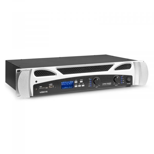Vonyx VPA1500 PA Amplifier 2x 750W Reproductor multimedia con BT