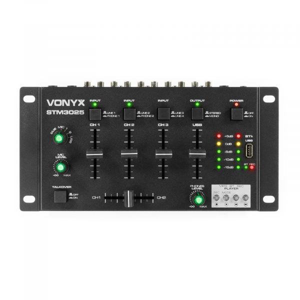 Vonyx STM3025, Mezclador 4 canales USB MP3 Bluetooth